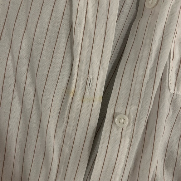 H&M Button Up Striped Blouse in white/red - Picture 6 of 6